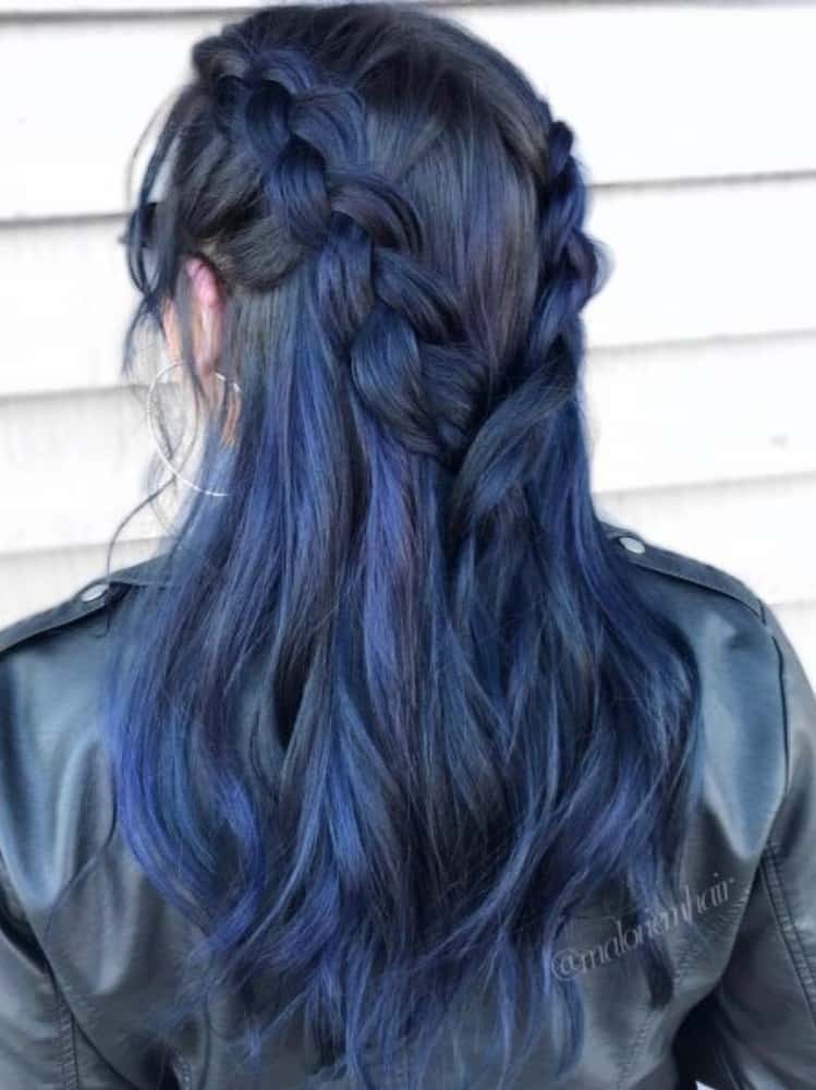 Braided Blue Black hair