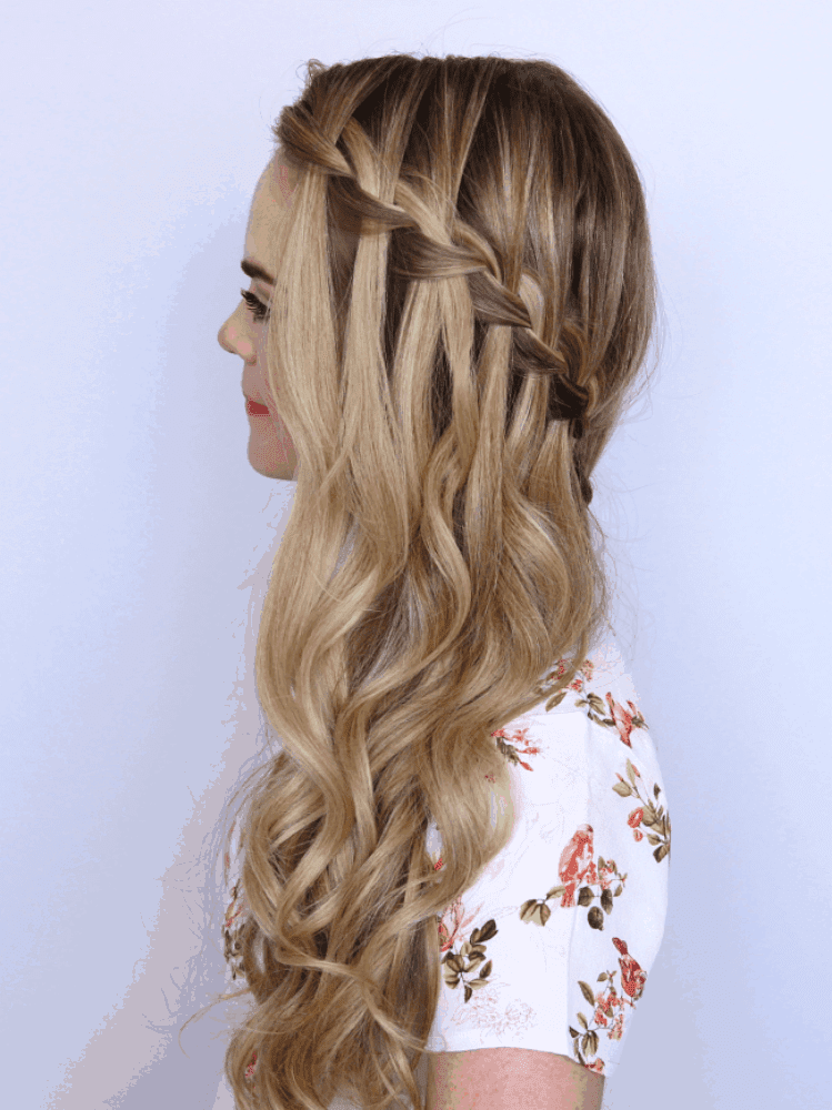 Side waterfall braid