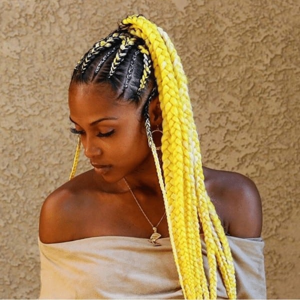 Black and yellow Ombre braids