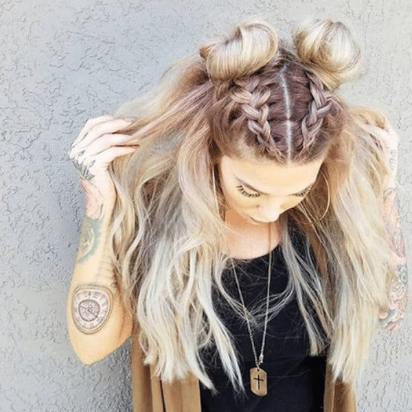 Mohawk with double braids