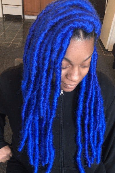 Lively blue butterfly braids