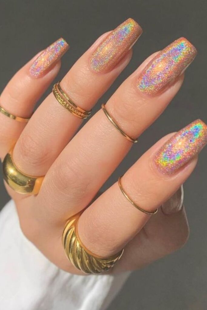 Amazing Metallic Glittery Nails