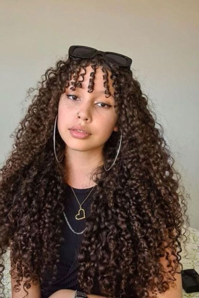 Cool Long Bangs With Curls