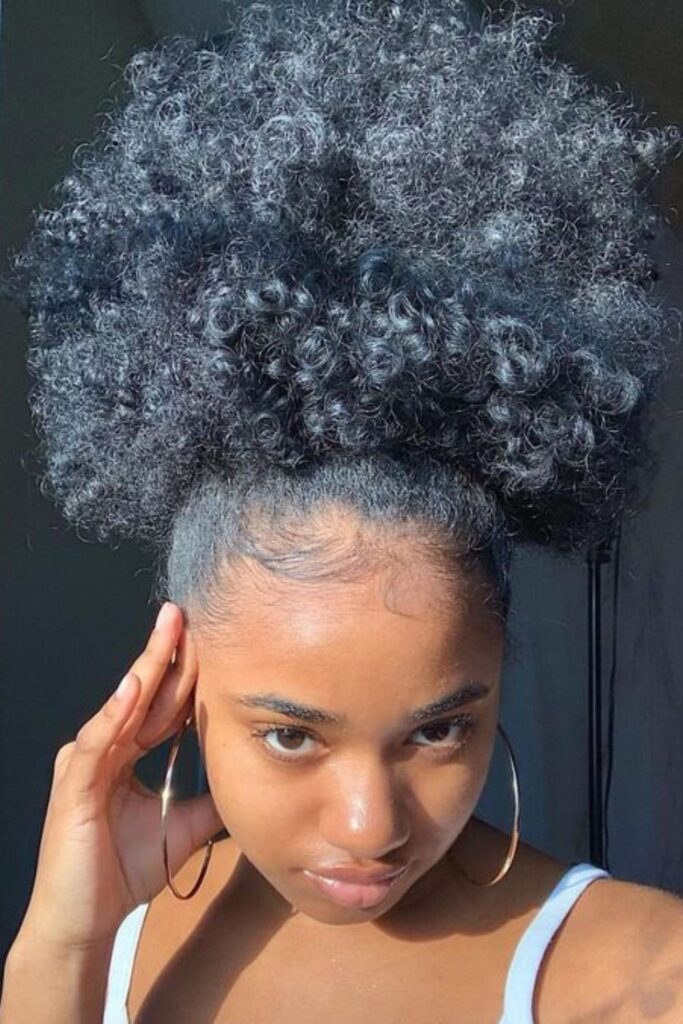 Natural Curls With Large Puff