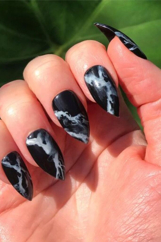 Smoky Marble Nail Design