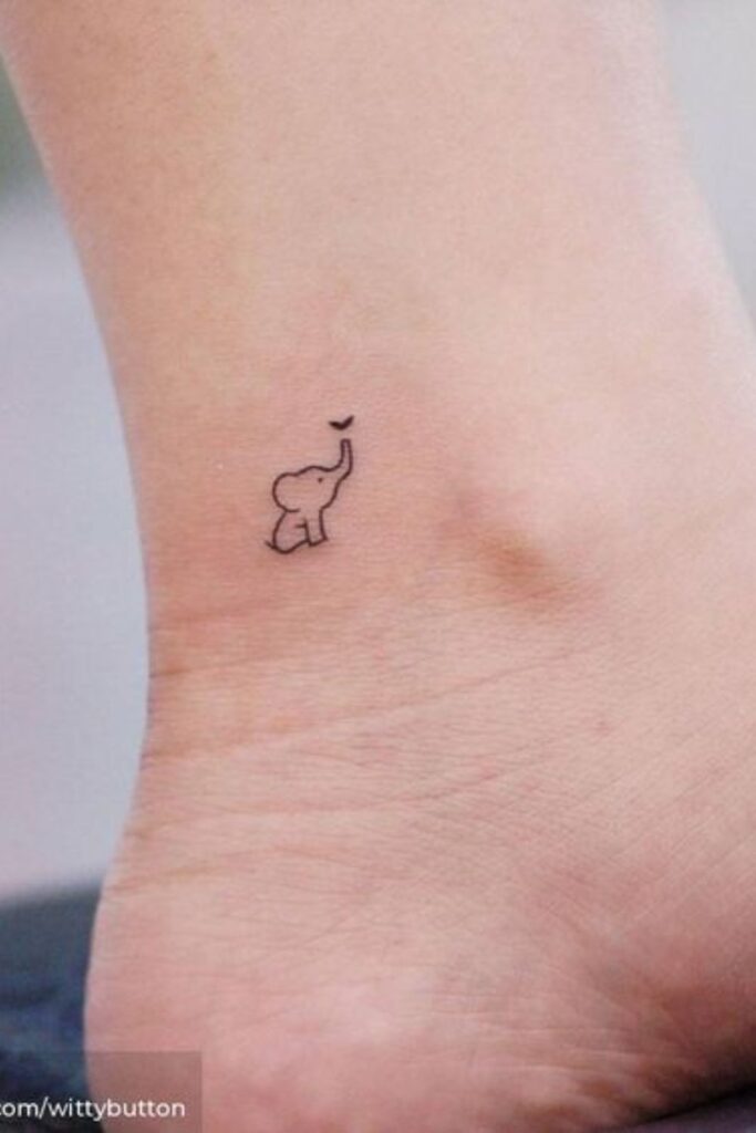 Ankle Elephant Tattoo Idea