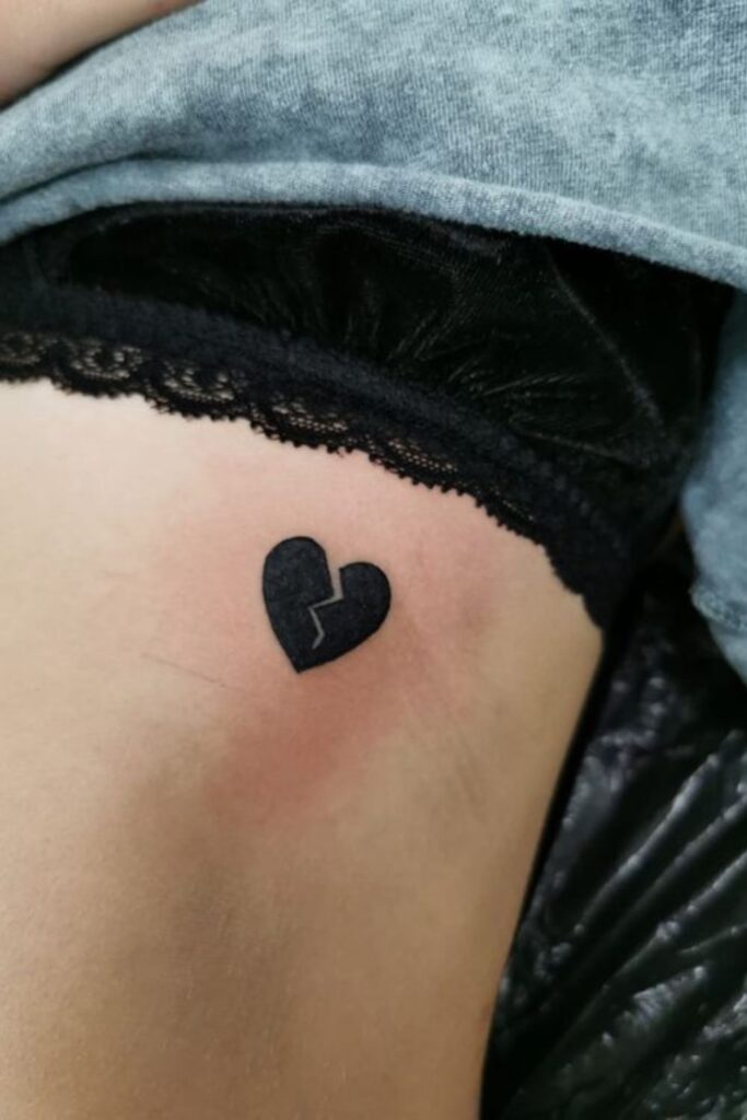 Black Broken Heart Tattoo