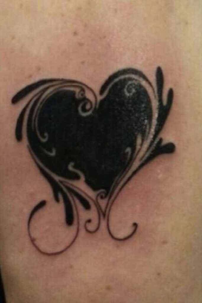 Black Heart Tattoo Design