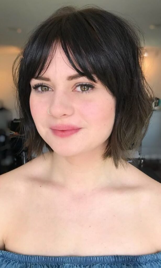 Bob With Bangs For Round Face