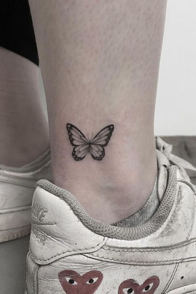 Butterfly Ankle Tattoo Design