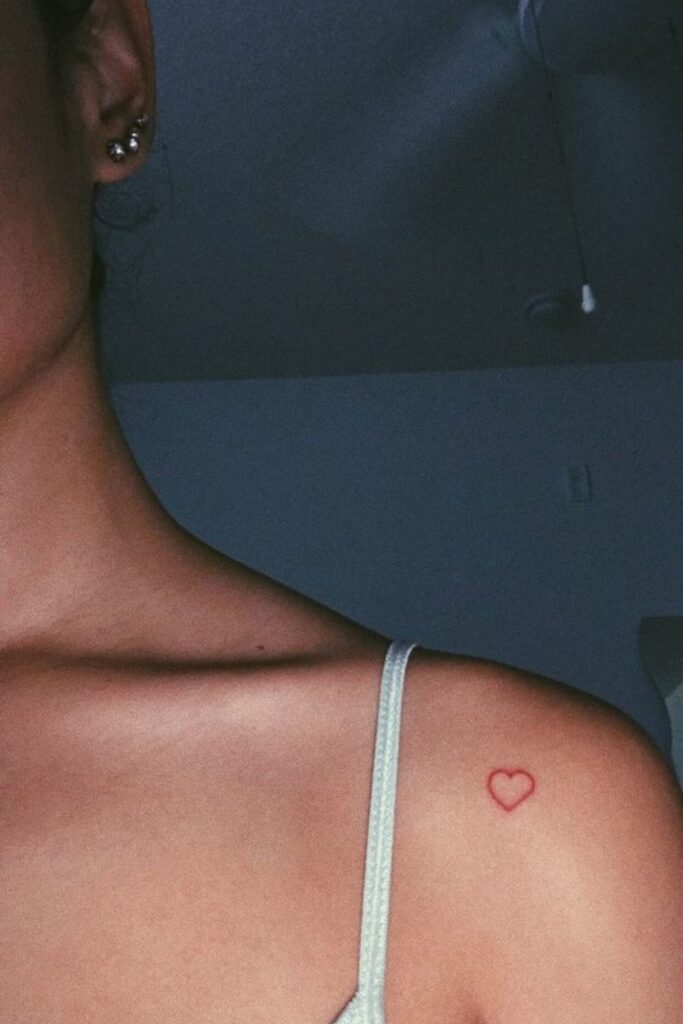 Cute Red Heart Tattoo Design