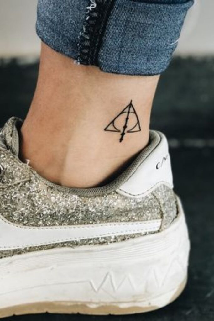 Deathly Hallow Ankle Tattoo Design