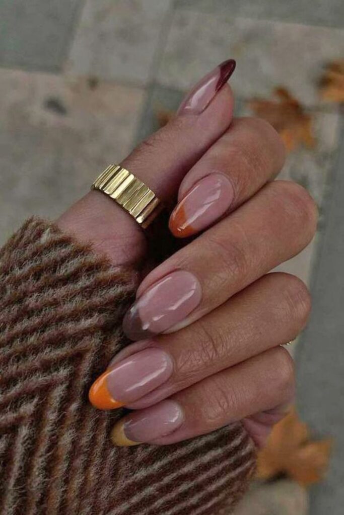 Fall French Tips Nails