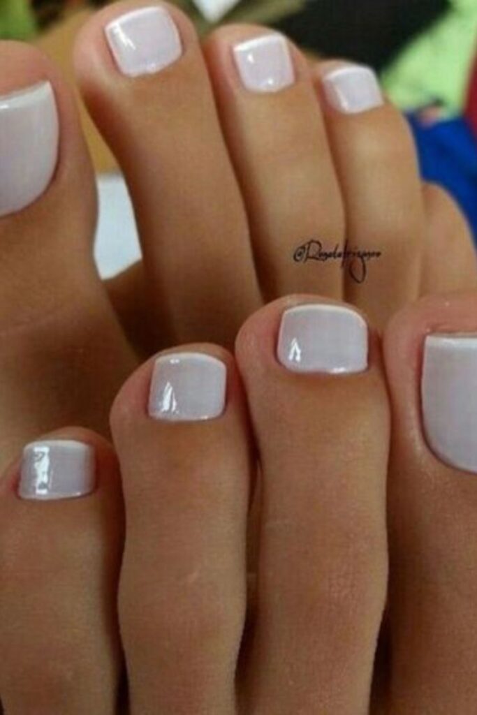 French Tip Toe Nails