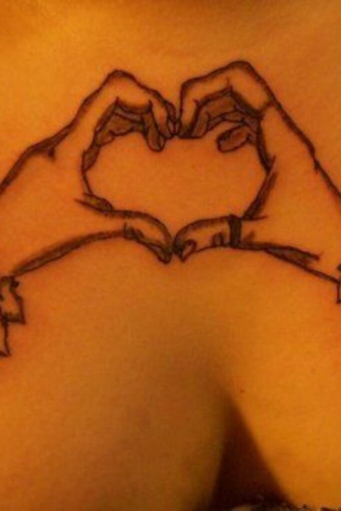 Hand-Making Heart Tattoo Design