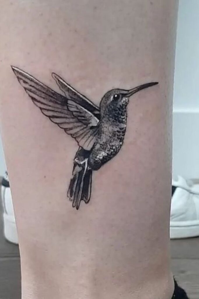 Hummingbird Ankle Tattoo Design