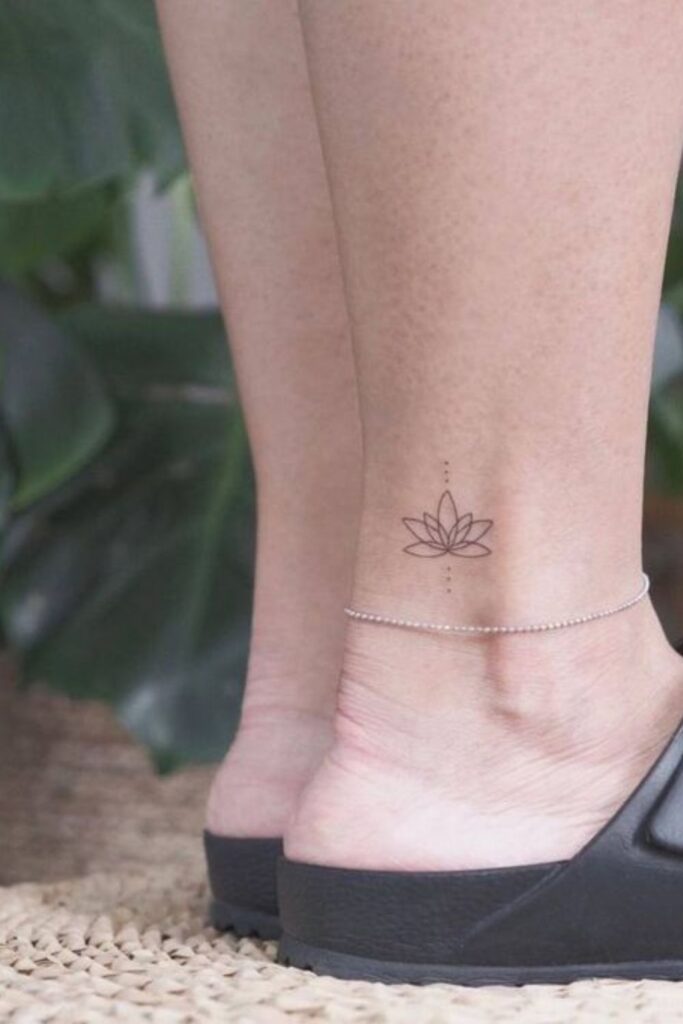 Minimal Lotus Flower Tattoo