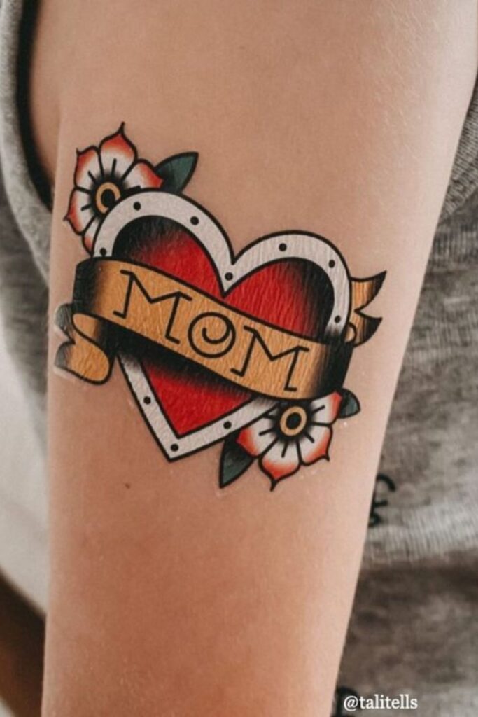 Mom Heart Tattoo Design