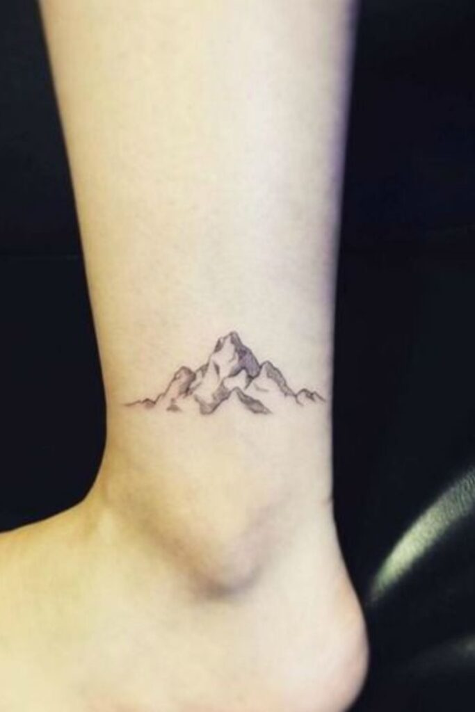 Mountain Ankle Tattoo Design