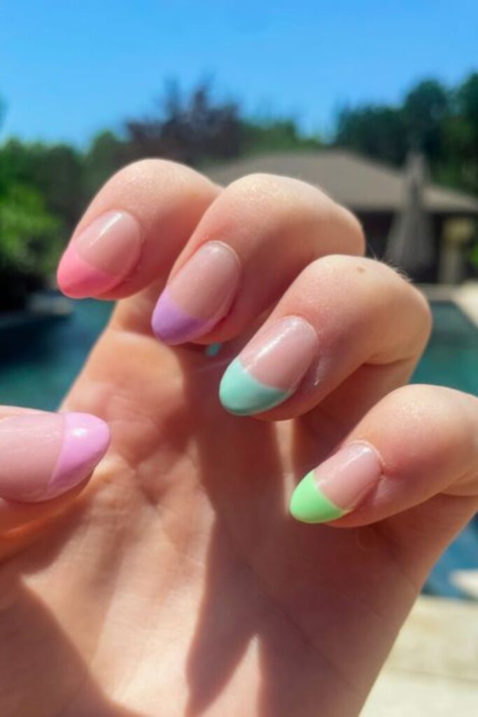 Pastel French Tip Nails