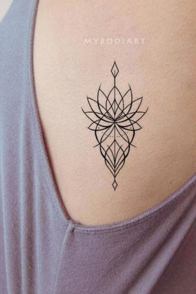 Plain Lotus Tattoo Design