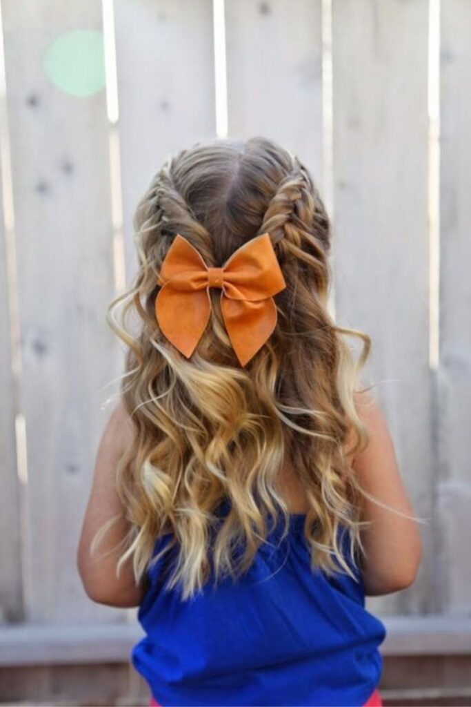 Braided Half Tie With Cute Bow