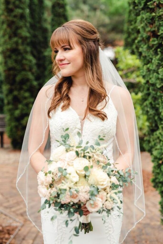 Front Bangs With Wedding Hairstyle