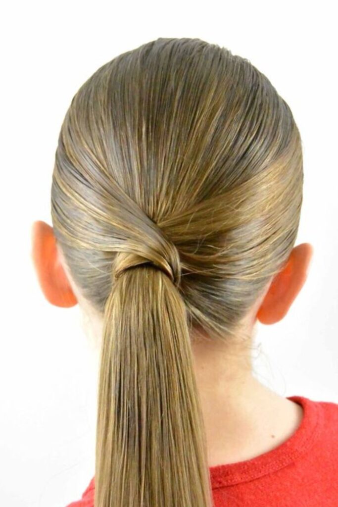 Low Ponytail with a Wrap