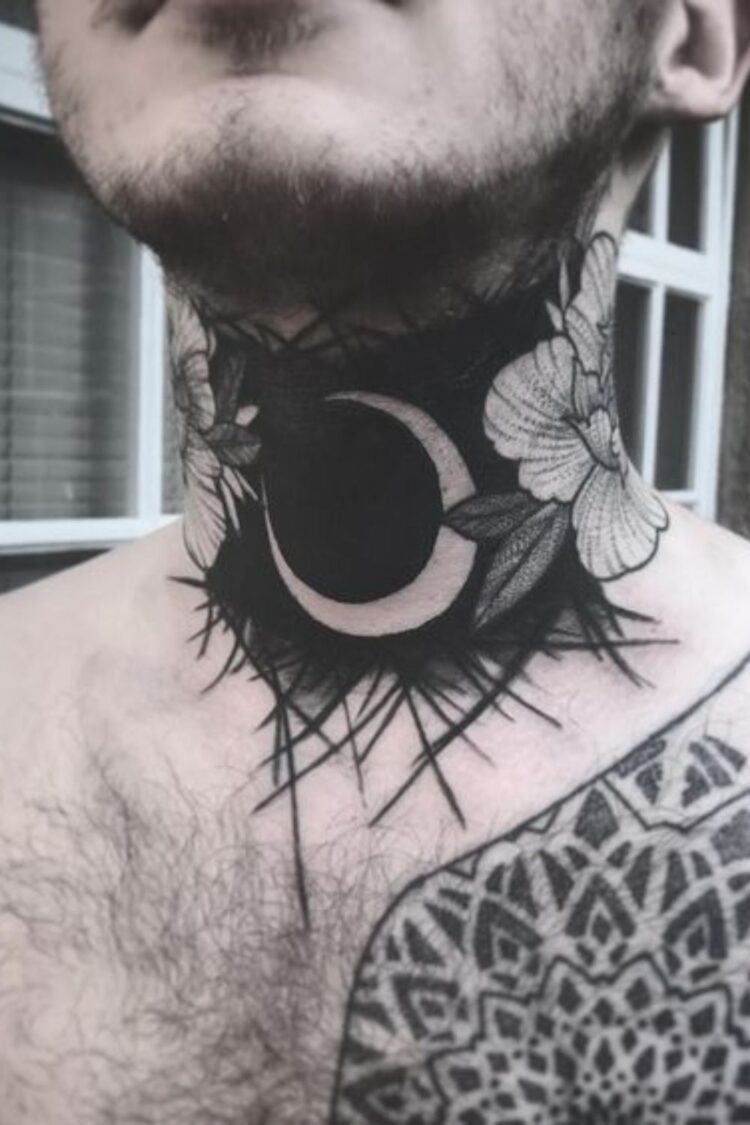 10 Expressive Blackout Neck Tattoo Ideas