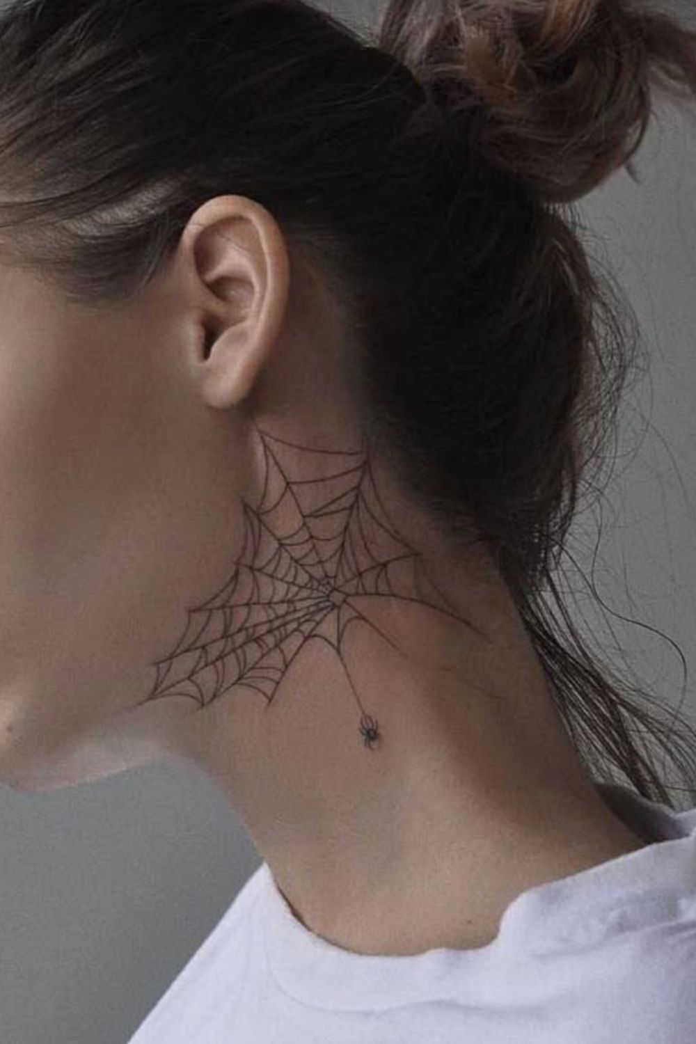 15 Edgy Spider Web Neck Tattoo Ideas