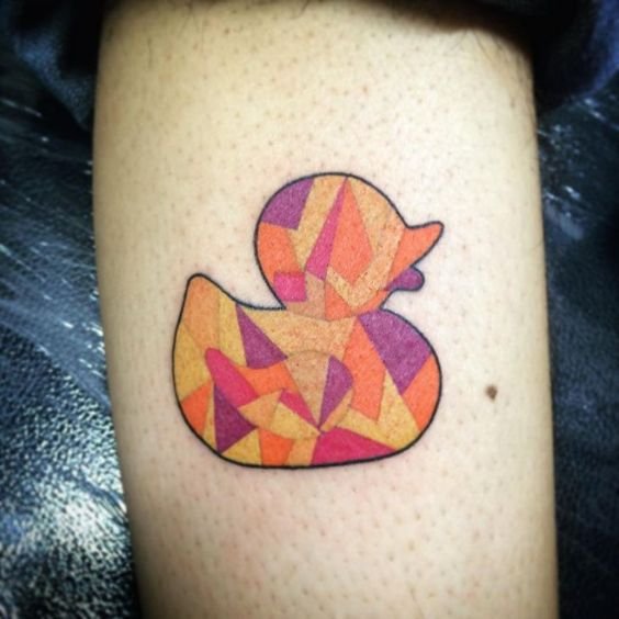 Geometric Duck Tattoo