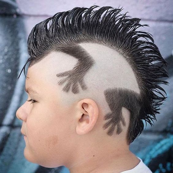 Mohawk with Shaved Designs