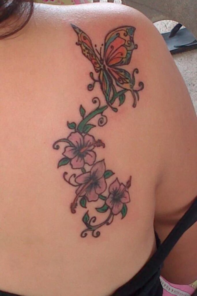 20 Butterfly With Flower Tattoo Ideas To Try In 2024   Untitled Design 2023 09 09T010455.953 683x1024 