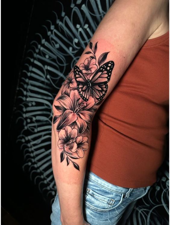 20 Butterfly With Flower Tattoo Ideas To Try In 2024   Untitled Design 95 