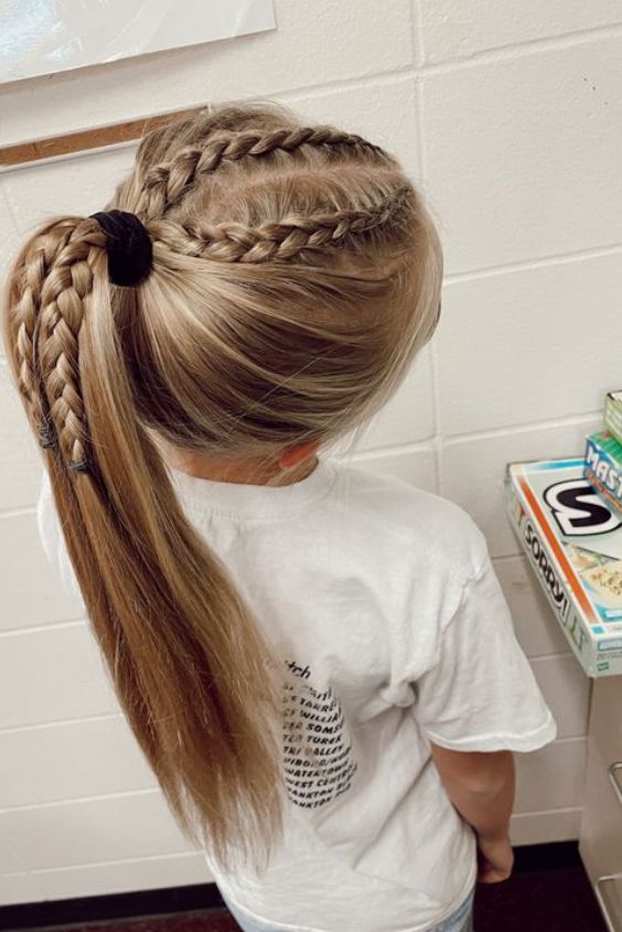 Half-Up Ponytail Braids