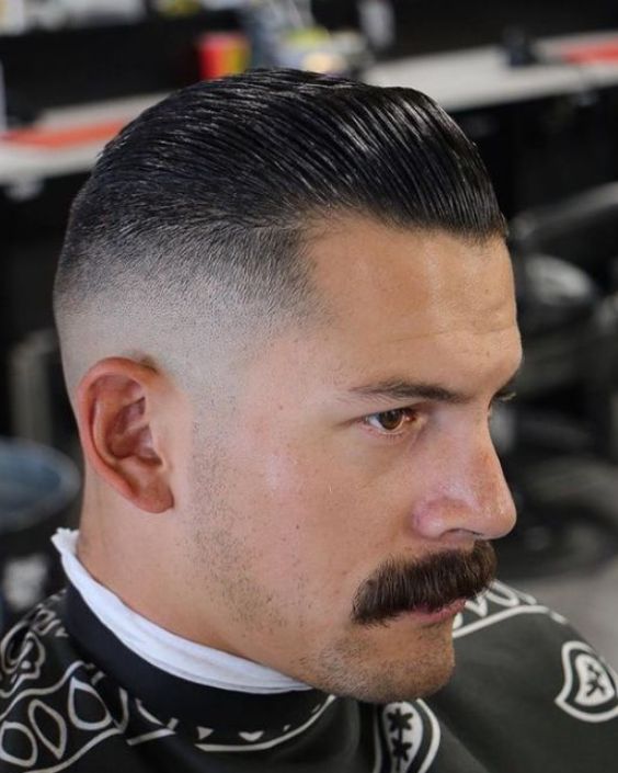 High and Tight Slick Hairstyle