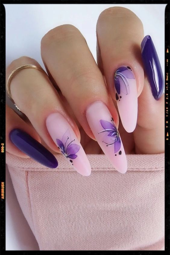 Lavender Quince Stiletto Nails