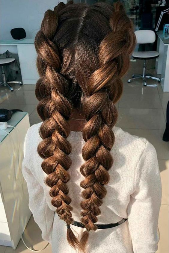 Messy and Loose Dutch Braids