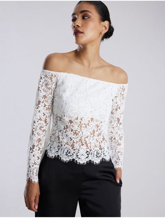 Off-Shoulder Lace Drama