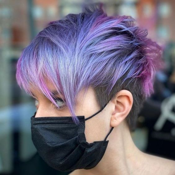 Pink and Lavender Pixie Cut