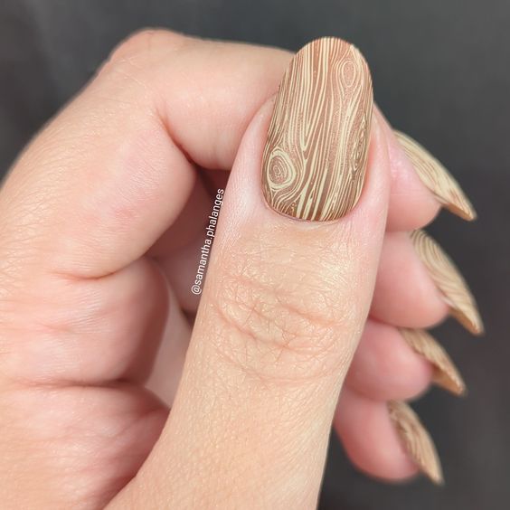 Rustic Bark Texture Nails