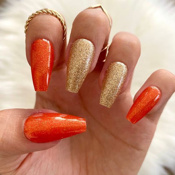 Rustic Orange with Gold Accents