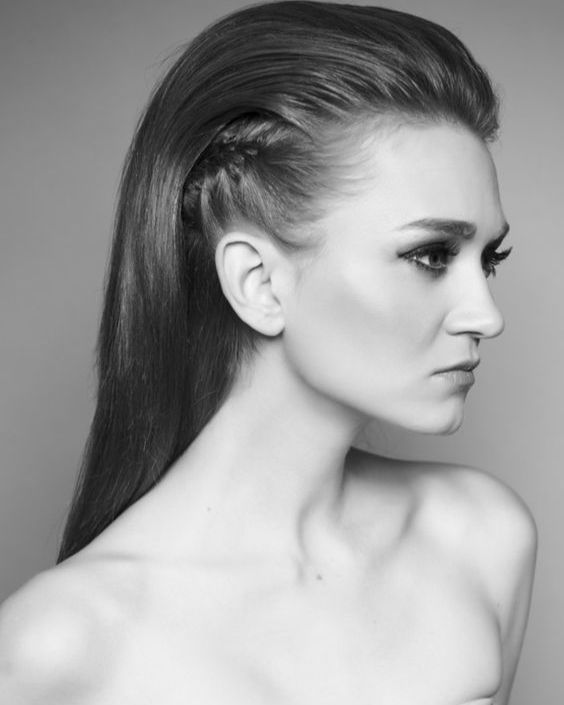 Slicked-Back Braided Hairstyle