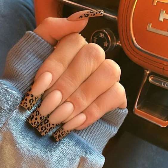 Animal Print Tapered Square Nails