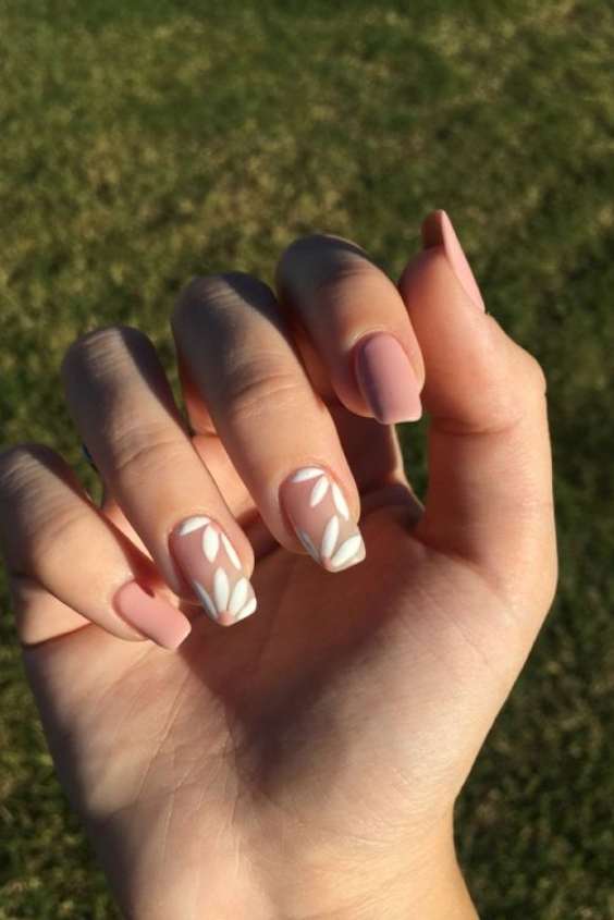 Floral Tapered Square Nails