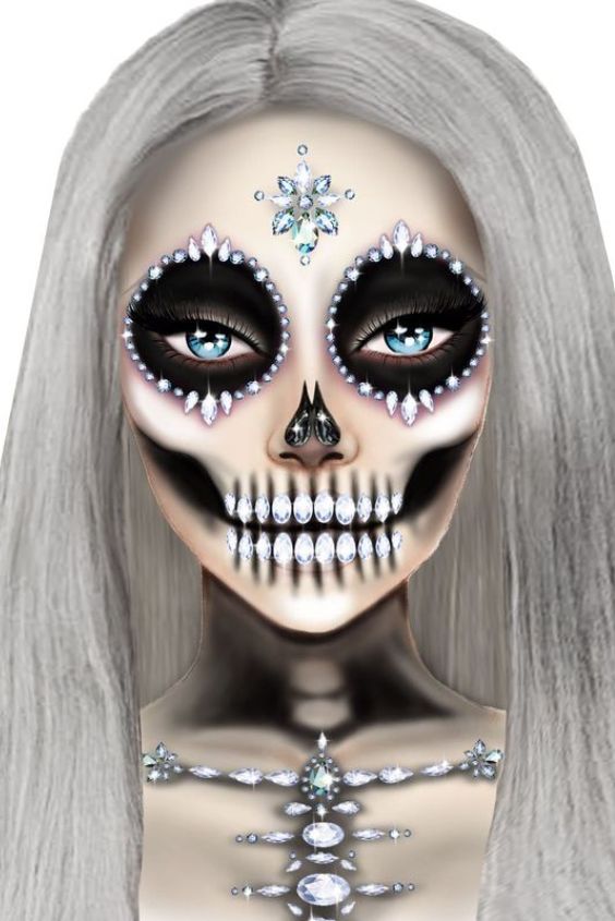 Glam Skeleton Makeup