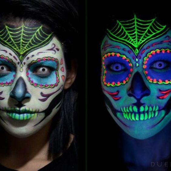 Glowing Sugar Skull Makeup