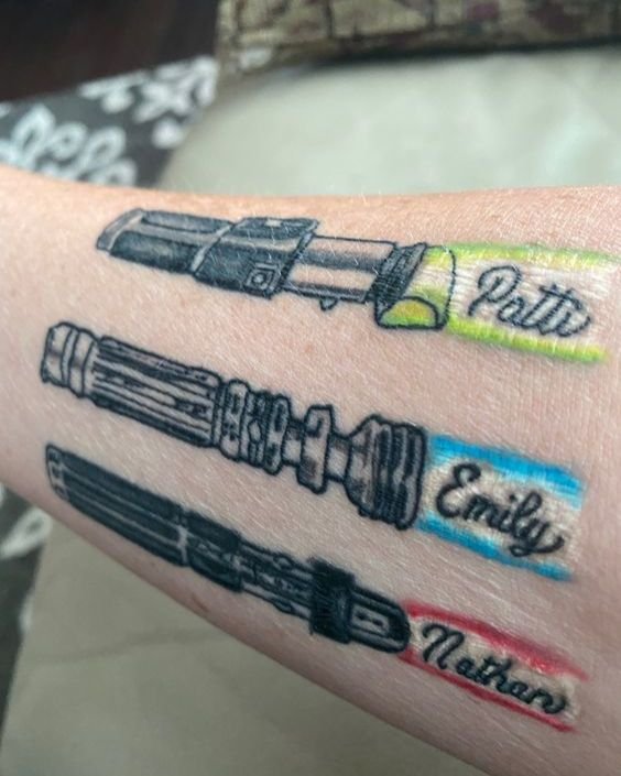 Lightsaber Tattoo Trilogy