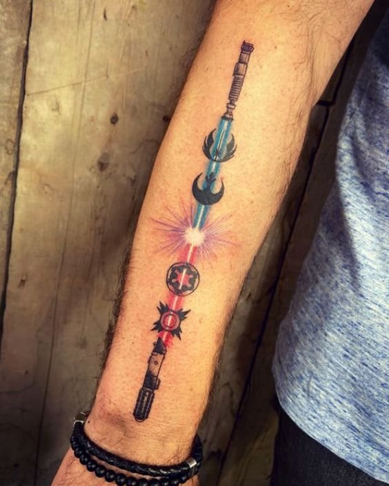 Lightsaber and Jedi Order Symbol