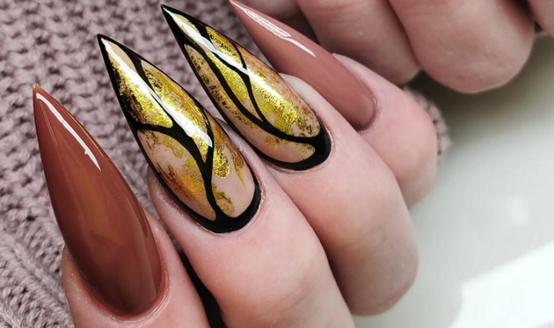 fall stiletto nail designs